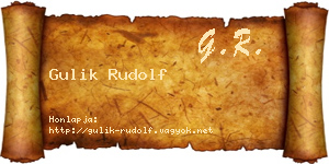 Gulik Rudolf névjegykártya